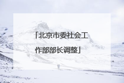 北京市委社会工作部部长调整
