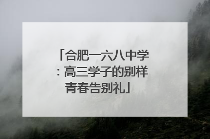 合肥一六八中学：高三学子的别样青春告别礼