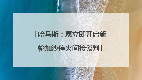 哈马斯：愿立即开启新一轮加沙停火间接谈判