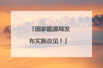 国家能源局发布实施意见！