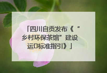 四川自贡发布《“乡村环保茶馆”建设运⾏标准指引》