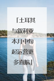 土耳其与叙利亚本月中旬起运营更多直航