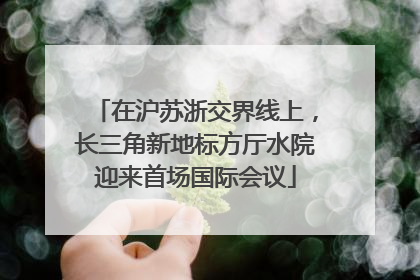 在沪苏浙交界线上，长三角新地标方厅水院迎来首场国际会议