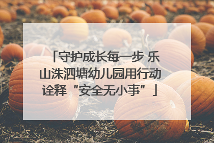 守护成长每一步 乐山洙泗塘幼儿园用行动诠释“安全无小事”