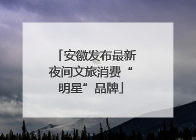 安徽发布最新夜间文旅消费“明星”品牌