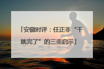 安徽时评：任正非“干就完了”的三重启示