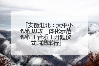安徽淮北：大中小课程思政一体化示范课程（音乐）开题仪式圆满举行