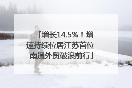 增长14.5%！增速持续位居江苏首位 南通外贸破浪前行