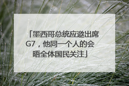 墨西哥总统应邀出席G7，他同一个人的会晤全体国民关注