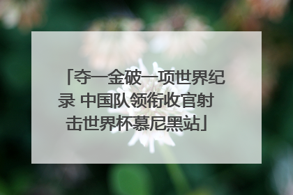 夺一金破一项世界纪录 中国队领衔收官射击世界杯慕尼黑站