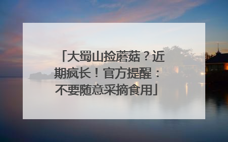 大蜀山捡蘑菇？近期疯长！官方提醒：不要随意采摘食用
