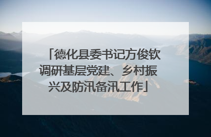 德化县委书记方俊钦调研基层党建、乡村振兴及防汛备汛工作