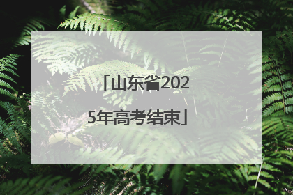 山东省2025年高考结束