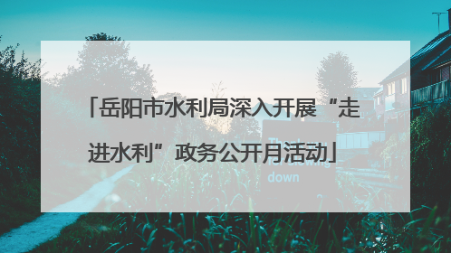 岳阳市水利局深入开展“走进水利”政务公开月活动
