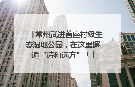 常州武进首座村级生态湿地公园，在这里邂逅“诗和远方”！