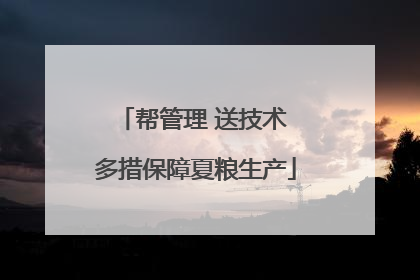 帮管理 送技术 多措保障夏粮生产