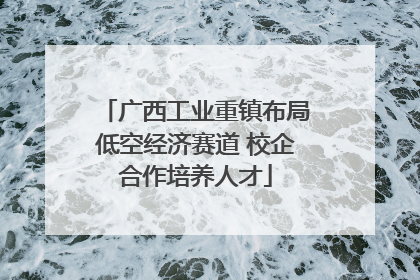 广西工业重镇布局低空经济赛道 校企合作培养人才