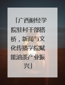 广西财经学院驻村干部搭桥，新闻与文化传播学院赋能油茶产业振兴