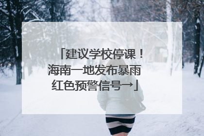 建议学校停课！海南一地发布暴雨红色预警信号→
