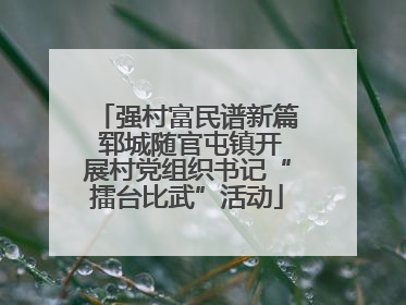 强村富民谱新篇 郓城随官屯镇开展村党组织书记“擂台比武”活动