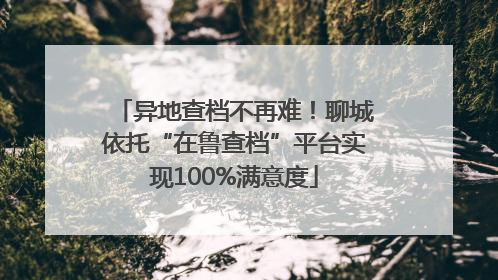 异地查档不再难！聊城依托“在鲁查档”平台实现100%满意度