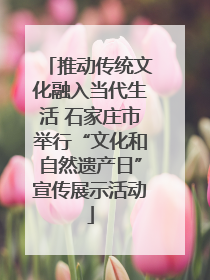 推动传统文化融入当代生活 石家庄市举行“文化和自然遗产日”宣传展示活动