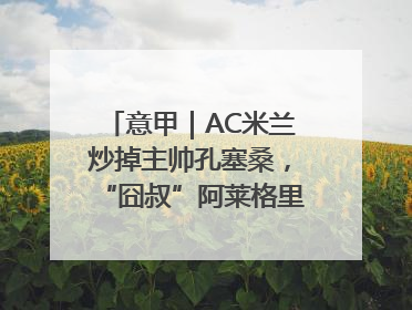 意甲｜AC米兰炒掉主帅孔塞桑，“囧叔”阿莱格里重返圣西罗