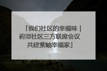 我们社区的幸福味｜碧潭社区三方联席会议共建紫岫幸福家