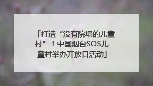 打造“没有院墙的儿童村”！中国烟台SOS儿童村举办开放日活动