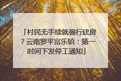 村民无手续就强行建房？云南罗平富乐镇：第一时间下发停工通知