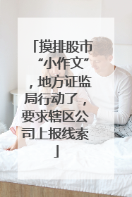 摸排股市“小作文”，地方证监局行动了，要求辖区公司上报线索