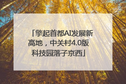 擎起首都AI发展新高地，中关村4.0版科技园落子京西