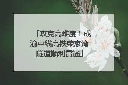 攻克高难度！成渝中线高铁荣家湾隧道顺利贯通