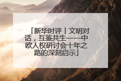 新华时评丨文明对话，互鉴共生——中欧人权研讨会十年之路的深刻启示