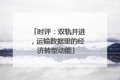 时评：双轨并进，运输数据里的经济转型动能