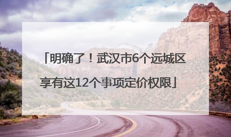 明确了！武汉市6个远城区享有这12个事项定价权限