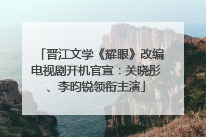 晋江文学《耀眼》改编电视剧开机官宣：关晓彤、李昀锐领衔主演