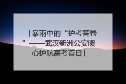 暴雨中的“护考答卷”——武汉新洲公安暖心护航高考首日