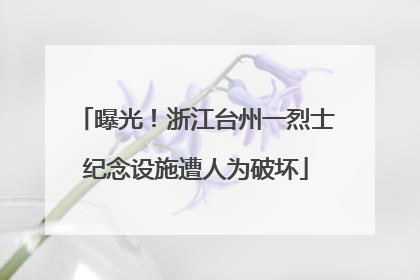 曝光！浙江台州一烈士纪念设施遭人为破坏