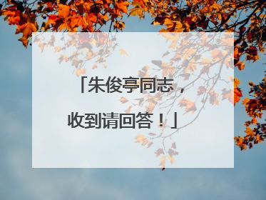 朱俊亭同志，收到请回答！