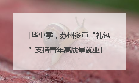 毕业季，苏州多重“礼包”支持青年高质量就业