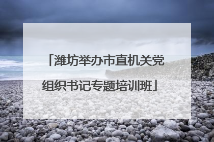 潍坊举办市直机关党组织书记专题培训班