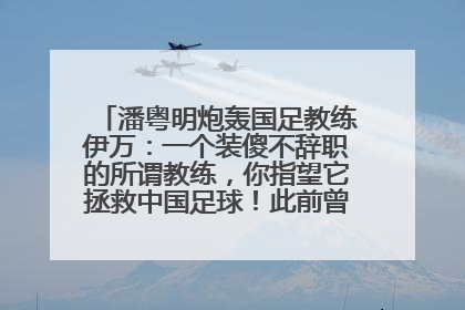 潘粤明炮轰国足教练伊万：一个装傻不辞职的所谓教练，你指望它拯救中国足球！此前曾多次发文评价国足