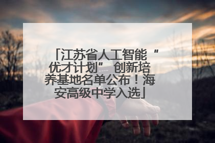 江苏省人工智能“优才计划” 创新培养基地名单公布！海安高级中学入选