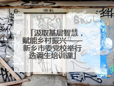 汲取基层智慧，赋能乡村振兴——新乡市委党校举行选调生培训课