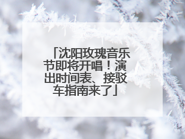 沈阳玫瑰音乐节即将开唱！演出时间表、接驳车指南来了