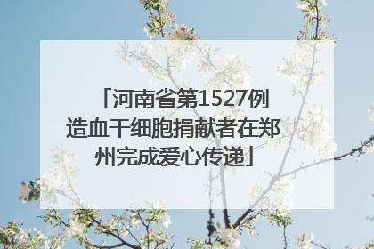 河南省第1527例造血干细胞捐献者在郑州完成爱心传递