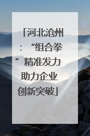 河北沧州：“组合拳”精准发力 助力企业创新突破