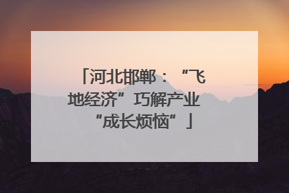 河北邯郸：“飞地经济”巧解产业“成长烦恼”