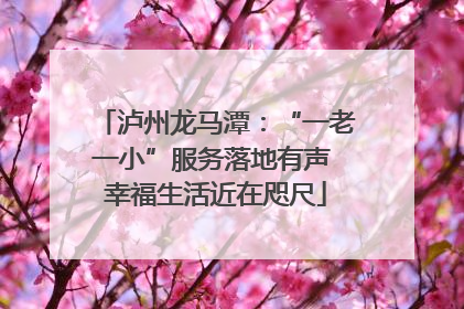 泸州龙马潭：“一老一小”服务落地有声 幸福生活近在咫尺